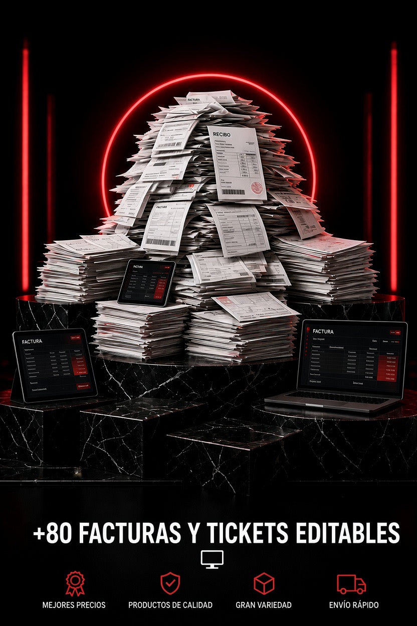 +80 FACTURAS Y TICKETS EDITABLES