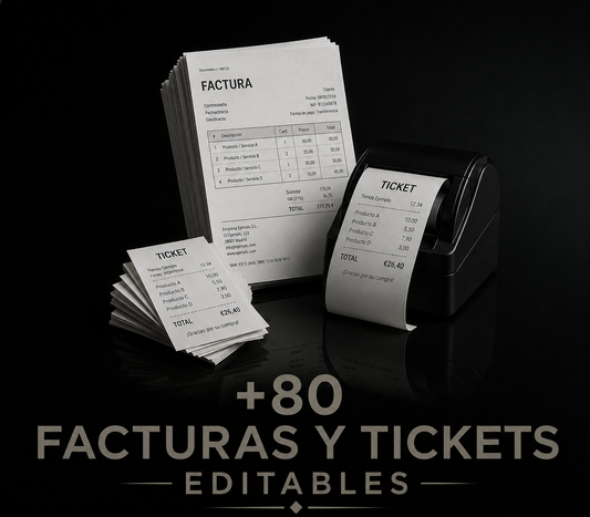 +80 FACTURAS Y TICKETS EDITABLES