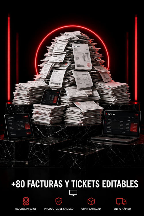 +80 FACTURAS Y TICKETS EDITABLES